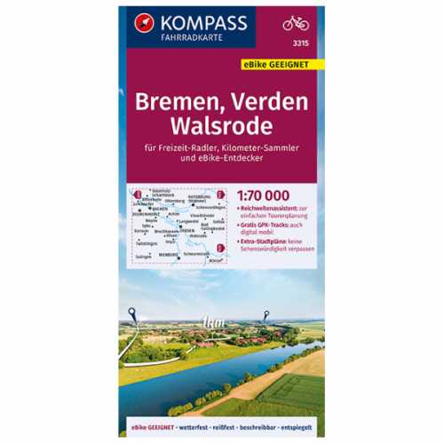 Foto van Kompass - Fahrradkarte Bremen, Verden, Walsrode - Fietskaart 1. Auflage - Neuausgabe