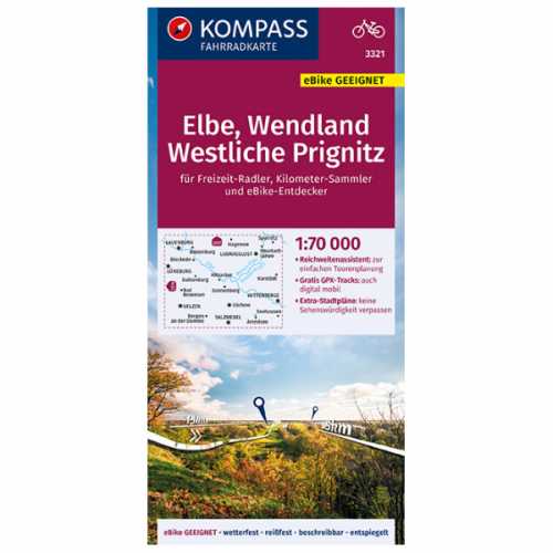 Foto van Kompass - Fahrradkarte Elbe, Wendland, Westliche Prignitz - Fietskaart 1. Auflage - Neuausgabe