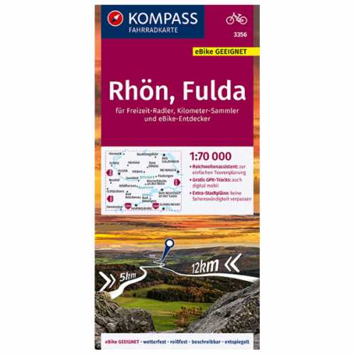 Foto van Kompass - Fahrradkarte Rhön, Fulda - Fietskaart 1. Auflage
