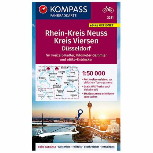 Foto van Kompass - Fahrradkarte Rheinkreis Neuss, Kreis Viersen - Fietskaart 1. Auflage 2021