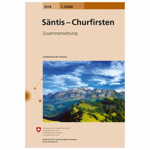 Foto van Swisstopo - 2514 Säntis-Churfirsten - Wandelkaart Ausgabe 2017