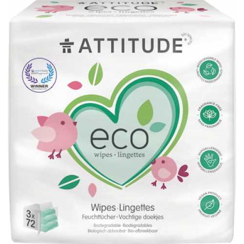 Foto van Attitude Ecologische Babydoekjes Navul 3-pack