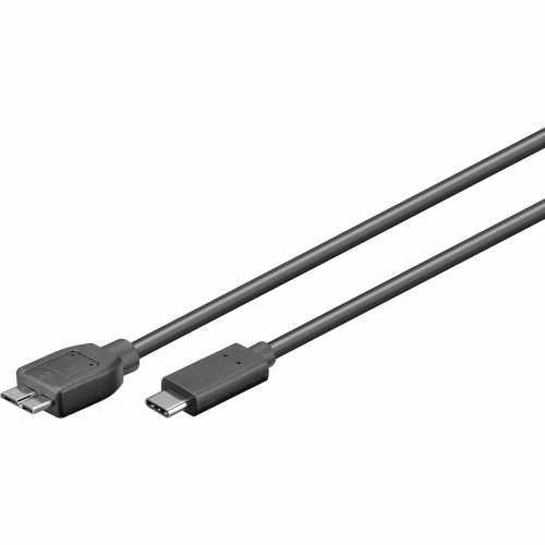 Foto van Wentronic 67996 1m Micro-USB B USB C Mannelijk Mannelijk Zwart USB-kabel