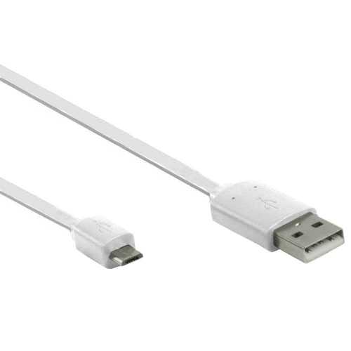 Foto van USB 2.0 micro kabel - 1 meter - Wit - Valueline