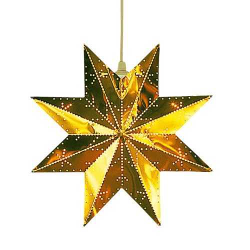 Foto van Raamdecoratie - Goud - Kerstster met verlichting - Konst Smide