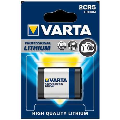Foto van Varta 2CR5 lithium batterij 6 V 1500 mAh 1-blister
