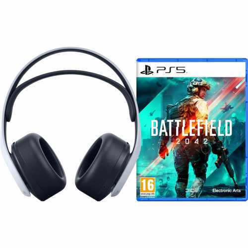 Foto van Battlefield 2042 PS5 versie met Sony Pulse 3D Headset Wit