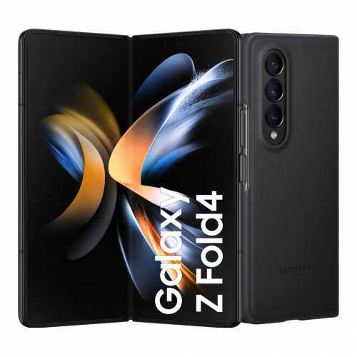 Foto van Samsung Galaxy Z Fold 4 512GB Zwart 5G + Back Cover Leer Zwart