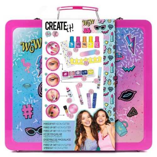 Foto van Create It! Make-up Set Meisjes 30 X 27 Cm Textiel Roze 17-delig