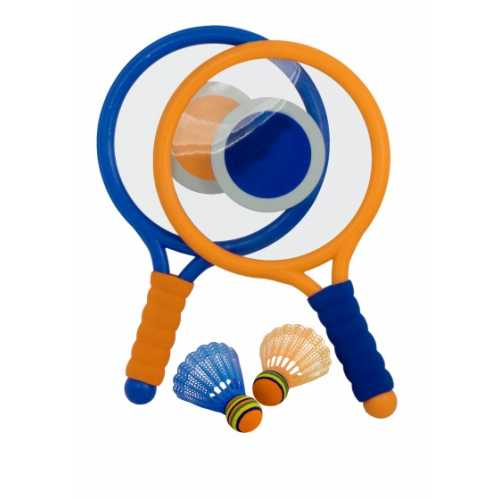 Foto van Miniland badmintonset 40 cm blauw/oranje 4 delig