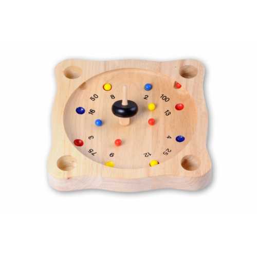 Foto van Longfield Games tiroler roulette 22 cm hout/rubber naturel