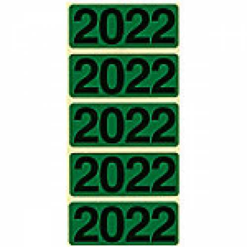 Foto van Bene 92022 Etiketten met jaargetal 2022 Groen 48 x 19 mm 20 vellen met 4 etiketten