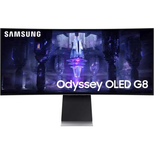 Foto van SAMSUNG Odyssey G8 OLED S34BG850SU 1x Micro HDMI, 1x Mini DisplayPort, 2x USB-C 3.2 (5 Gbit/s), 175 Hz