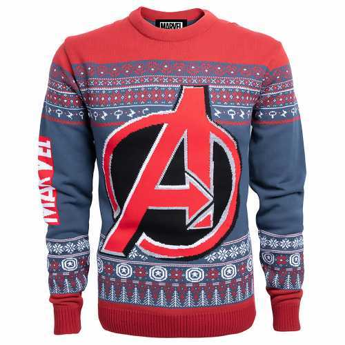 Foto van Marvel Avengers Christmas Knitted Jumper - Navy - XXL