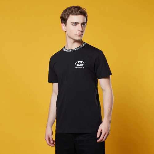 Foto van Batman Neck Ribbed T-Shirt - Black - XS