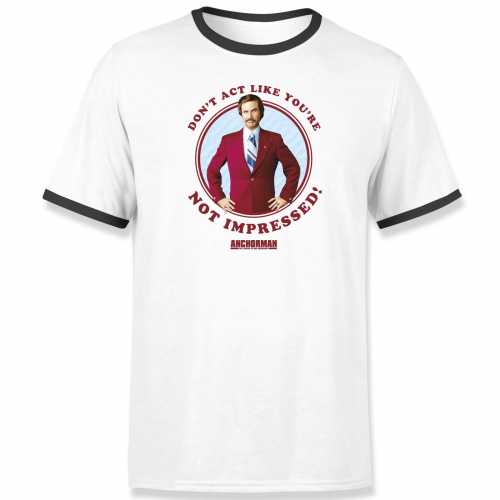 Foto van Anchorman Don't Act Like You're Not Impressed Men's T-Shirt - Wit - L - Wit
