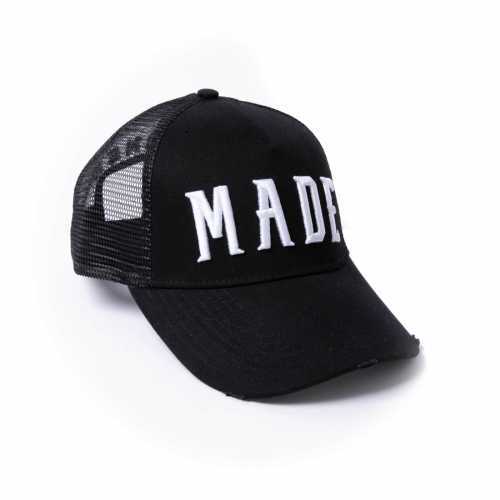 Foto van Milliner Black Distressed Cotton Trucker Made 3D Embroidered
