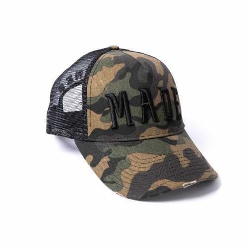 Foto van Milliner Camo Distressed Cotton Trucker Made 3D Embroidered