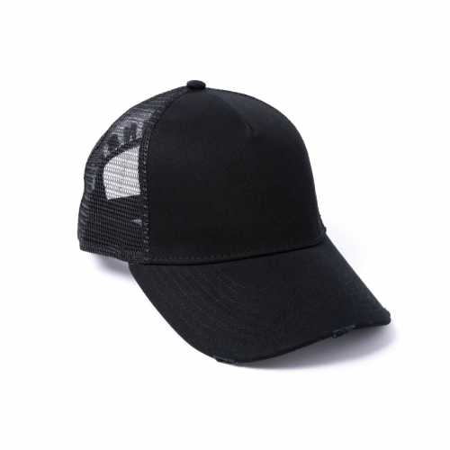 Foto van Milliner Plain Distressed Cotton Trucker Black