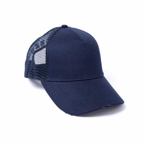 Foto van Milliner Plain Distressed Cotton Trucker Navy