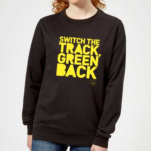 Foto van Danger Mouse Switch The Track Green Back Women's Sweatshirt - Black - 5XL - Zwart