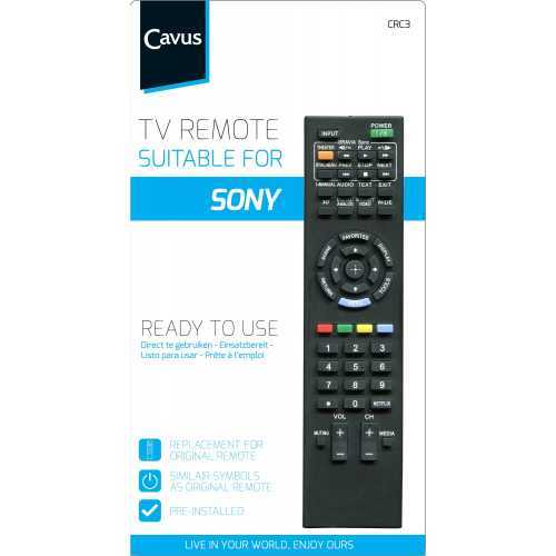 Foto van Cavus TV afstandsbediening voor Sony CRC3 Afstandsbediening Zwart