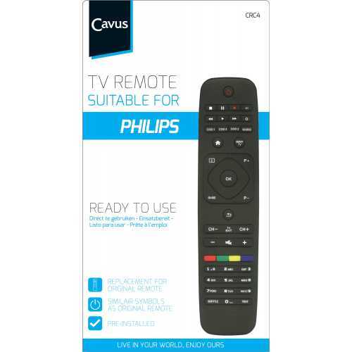 Foto van Cavus TV afstandsbediening voor Philips CRC4 Afstandsbediening Zwart