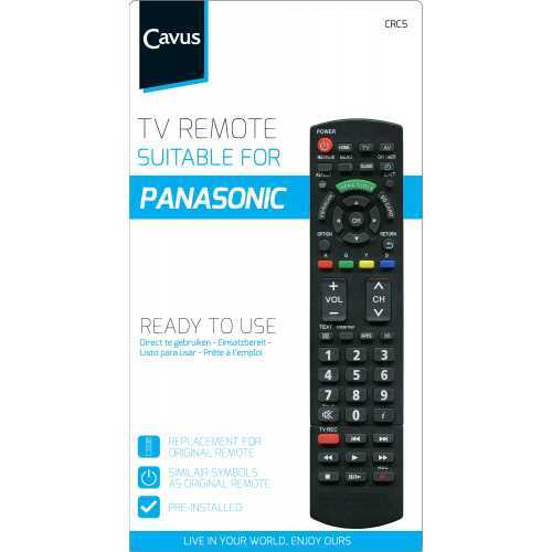 Foto van Cavus TV afstandsbediening voor Panasonic CRC5 Afstandsbediening Zwart